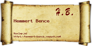 Hemmert Bence névjegykártya